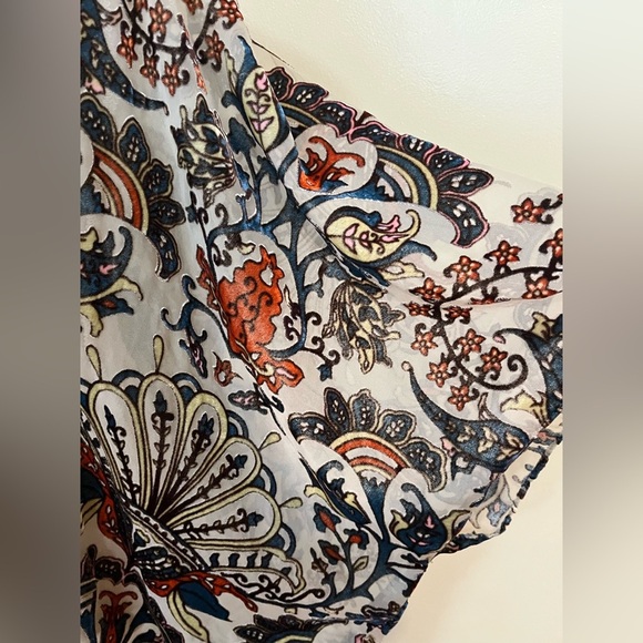 Urban Outfitters Womens Crushed Velvet Paisley Bohemian Patterned Kimono OS - Picture 8 of 10